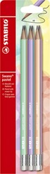 Potlood STABILO Swano HB met gumtop 6st pastel ass 6 Stuk