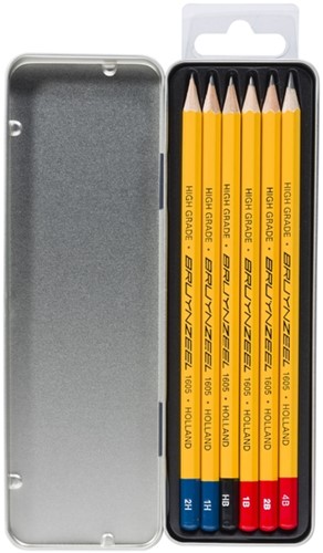 Grafietpotlood Bruynzeel Burotek blik 6 hardheden 6 Stuk-2