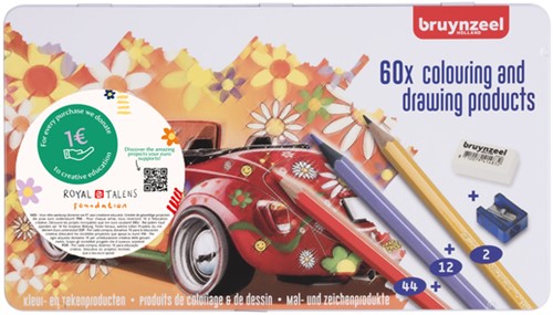 Tekenset Bruynzeel Super Sixties Kever 60 kleuren 60 Stuk