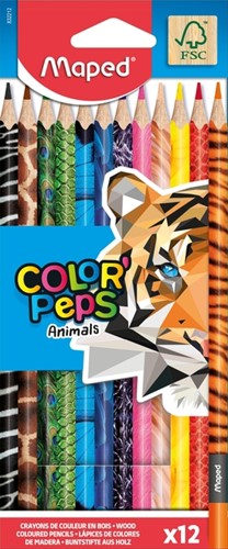 Kleurpotlood Maped ColorPeps Animals 12 kleuren 12 Stuk