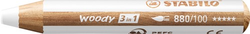 Kleurpotlood STABILO 880 woody 3 in 1 wit 1 Stuk