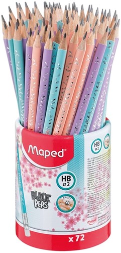 Grafietpotlood Maped BlackPeps pot 72 stuks pastel 1 Stuk
