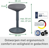 Actieve zitkruk Leitz Ergo met comfortzitting 1 Stuk-6