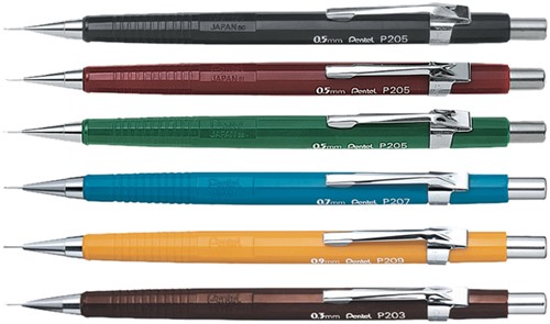 Vulpotlood Pentel P207 HB 0.7mm blauw 1 Stuk-5
