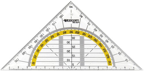 Geodriehoek Westcott 14cm transparant 1 Stuk-2