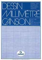 Millimeterpapier Canson lichtblauw bedrukt A3 wit 50 Vel