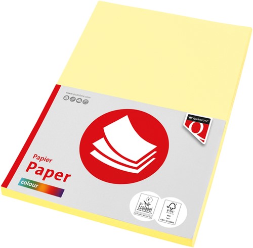 Kopieerpapier Quantore Col-100 A4 120gr kanariegl 100 Vel