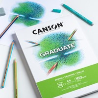 Tekenpapier Canson Graduate 160gr A4 helderwit 1 Stuk-2