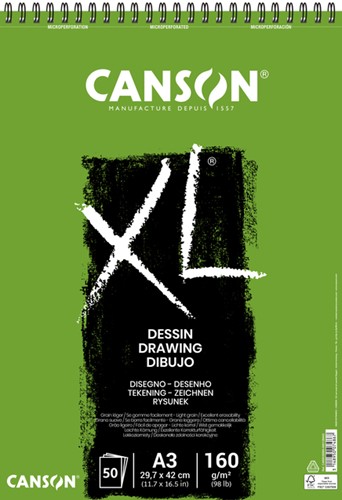 Tekenblok Canson XL Dessin A3 160gr spir 50 vel 50 Vel