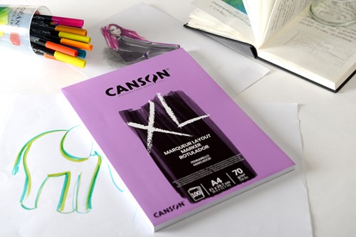 Markerpapier Canson XL Marker 70gr A3 extra wit 100 Vel-2