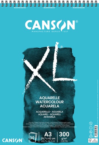 Aquarelpapier Canson XL 30vel 300gr A3 wit 30 Vel