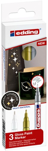 Paintmarker edding 751 oliebasis 1-2mm mtl ass 3st 3 Stuk