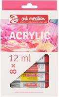 Acrylverf TAC met stappenplan 12ml set 8 kleuren 8 Stuk