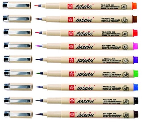 Brushstift Bruynzeel Sakura Pigma 9st ass 9 Stuk-2
