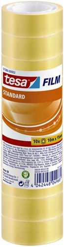 Plakband tesafilm Standaard 10mx15mm tr 10rol 10 Stuk