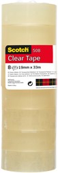 Plakband Scotch 508 19mmx33m transparant 8 Rol