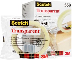 Plakband Scotch 550 15mmx66m transparant 1 Stuk