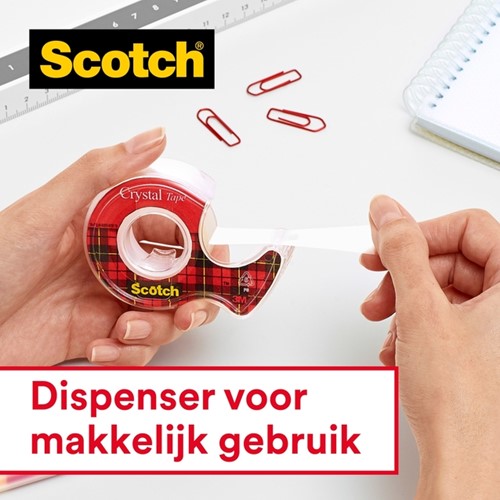 Plakband Scotch Crystal 600 19mmx66m transparant 1 Stuk-3