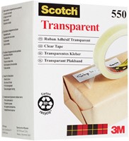 Plakband Scotch 550 19mmx66m transparant 1 Stuk-2