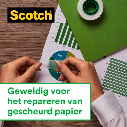 Plakband Scotch Magic 810 12mmx10m + plakbandh 1 Stuk-1