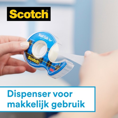 Plakband Scotch 19mmx16.5m Wall Safe + handdisp 1 Stuk-3