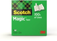 Plakband Scotch Magic 810 19mmx33m onzichtbaar mat 1 Stuk