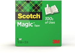 Plakband Scotch Magic 810 19mmx33m onzichtbaar mat 1 Stuk