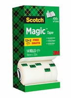 Plakband Scotch Magic 810 19mmx33m mat 12+2 14 Stuk-2