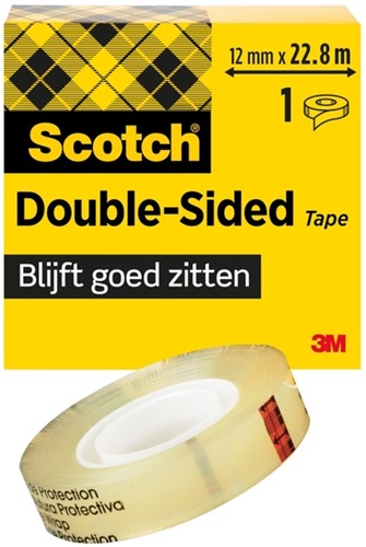 Plakband Scotch 665 12mmx22.8m dubbelzijdig 1 Stuk