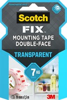 Plakband Scotch dubbelzijdig 19mmx1.5m transparant 1 Stuk