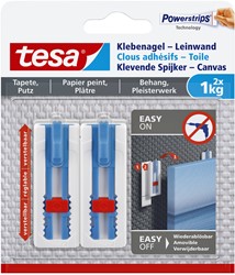 Klevende spijker tesa canvas behang 1kg wit 2 Stuk