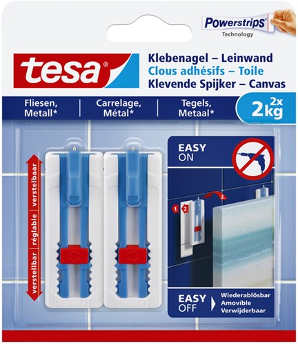 Klevende spijker tesa canvas tegels  2kg wit 2 Stuk
