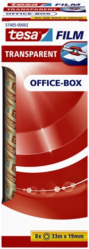 Plakband tesafilm 33mx19mm transparant 8 rol 8 Stuk-2