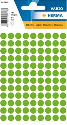 Etiket HERMA 1848 rond 8mm fluor groen 540stuks 5 Vel