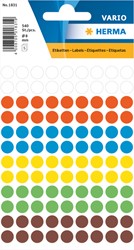 Etiket HERMA 1831 rond 8mm assorti 540st 5 Vel