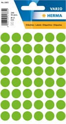Etiket HERMA 1865 rond 12mm groen 240stuks 5 Vel