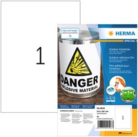 Etiket HERMA 9543 210x297mm A4 polyester wit 40st 40 Vel