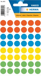 Etiket HERMA 1851 rond 12mm assorti 240stuks 5 Vel