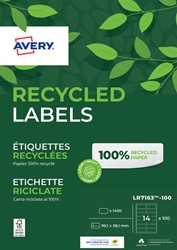 Etiket Avery LR7163-100 99.1x38.1mm wit 1400stuks 100 Vel