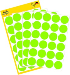 Etiket AZ 3174 rond 18mm lichtgroen 96stuks 4 Vel