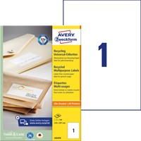 Etiket Avery LR3478 210x297mm A4 wit 100st 100 Vel-2