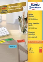 Etiket Avery 3470 210x297mm A4 rood 100st 100 Vel