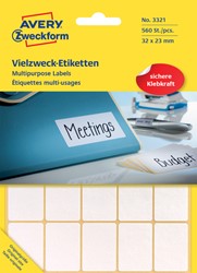 Etiket AZ 3321 32x23mm wit 560stuks 28 Vel