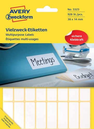 Etiket AZ 3323 38x14mm wit 928stuk 29 Vel