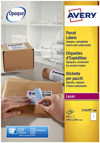 Etiket Avery L7167B 199.6x289.1mm 100st 100 Vel-2
