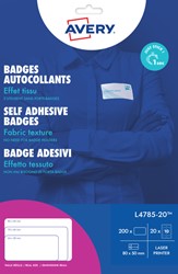 Naambadge etiket Avery L4785-20 80x50mm 200st 20 Vel