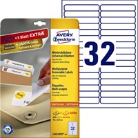 Etiket Avery L6031REV-25 96x16.9mm wit 800st 25 Vel