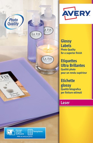 Etiket Avery L7767-40 210x297mm A4 gl wit 40stuks 40 Vel