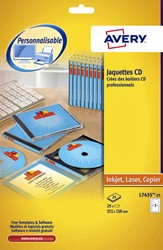 Cd inlegkaart Avery L7435-25 151 x118mm 25 etiket