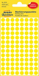 Etiket AZ 3013 rond 8mm geel 416stuks 4 Vel